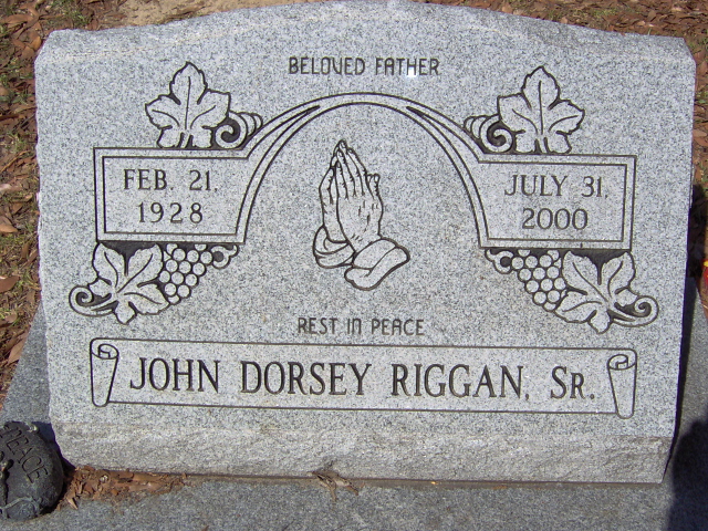 Headstone for Riggan , John Dorsey Sr